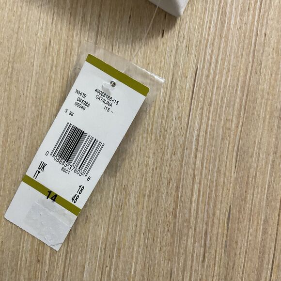 Kasper cotton stretch white denim gold button Jacket Size 14 Catalina  Brand New - Picture 6 of 14